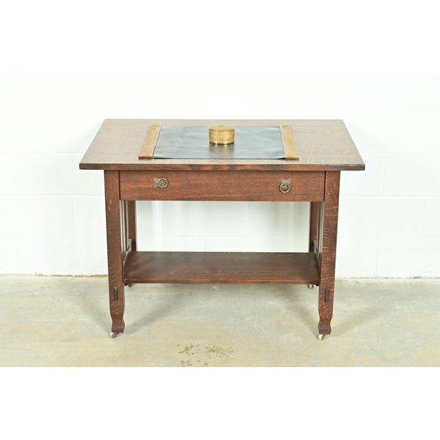 Tiffany Studios New York Adam Pattern Bronze Doré Inkwell For Sale - Image 11 of 12