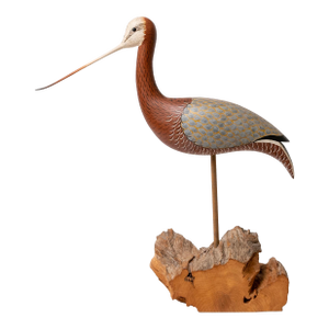 1980s Hand-Carved and Painted Curlew Shorebird Decoy