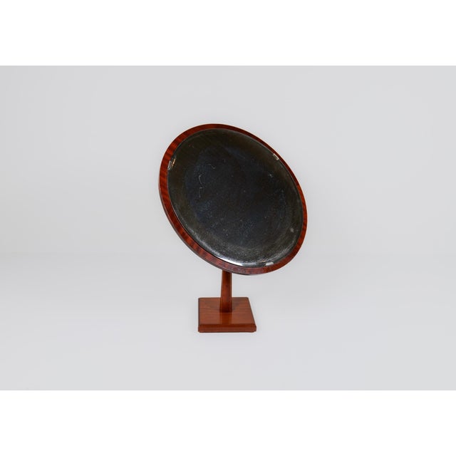 Art Deco Table Mirror in Walnut and Glass, 1940s For Sale - Image 3 of 18