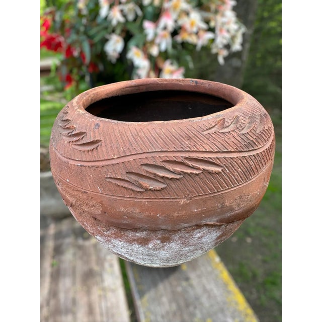 Mid 20th Century Vintage Terracotta Hand Thrown Planter For Sale - Image 5 of 12