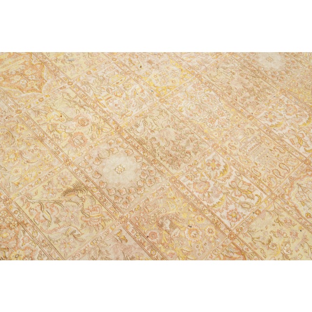Textile Designed Persian Tabriz Beige Wool Rug Handcrafted From 1910s For Sale - Image 7 of 9