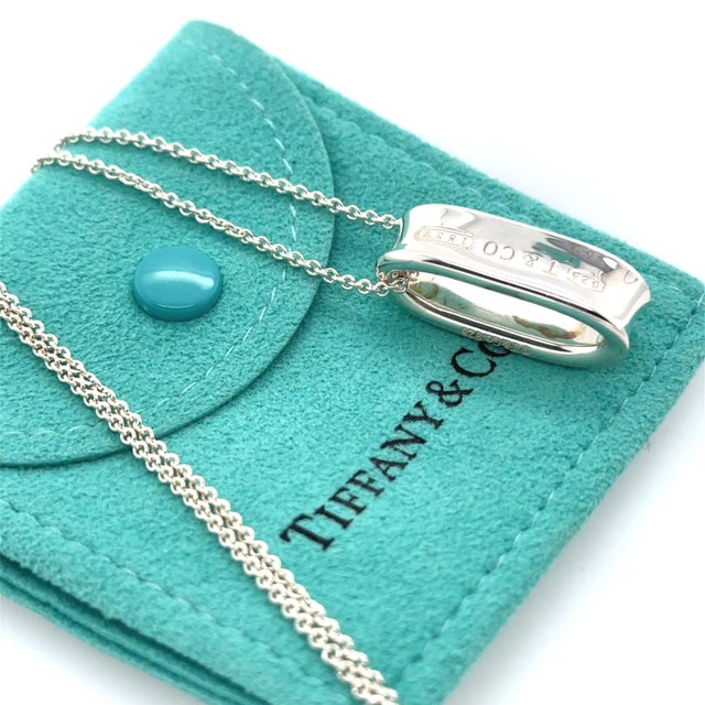 Tiffany & Co. Sterling Silver 1837 Oval Loop Pendant Necklace 13.21g For Sale - Image 6 of 8