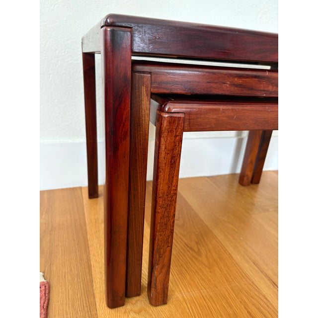 1960s Danish Rosewood Nesting Tables by Vejle Stole For Sale In New York - Image 6 of 10