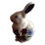 1970s Handpainted Ceramic Bunny Figurine Likely Made in Italy For Sale