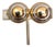 Vintage 1980s Signed Lanvin Paris Goldtone & Rhodium Plated Round Domed Clip Earrings-2 Pieces For Sale