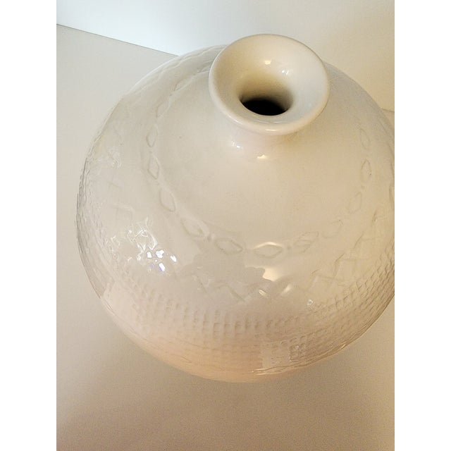 Ball Vase by Ceramiche Tadinate Made in Italy 16x16" Artisan created and turned by hand in white clay. This vase showcased...