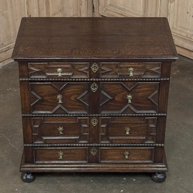 Early 19th Century English Oak Jacobean Style Chest of Drawers For Sale - Image 15 of 18