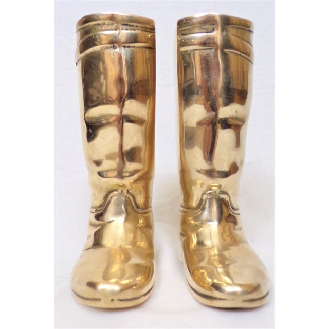 1980's Ralph Lauren Brass Riding Boot Bookends Chairish
