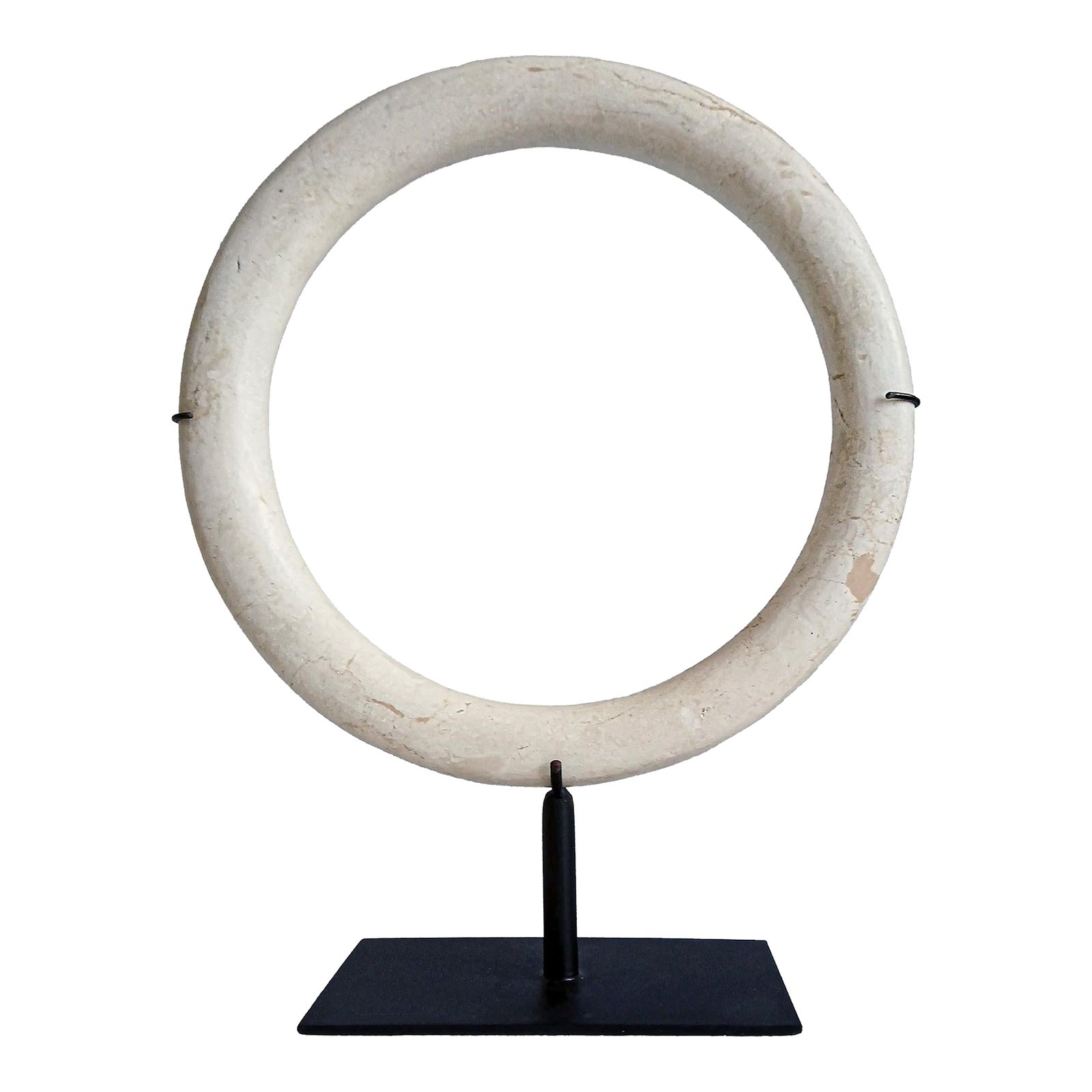 Marble Ring Sculpture on Stand, | Chairish