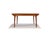 Finely crafted Danish Modern dining table featuring beautifully figured old-growth teak with dramatic book-matched grain,...