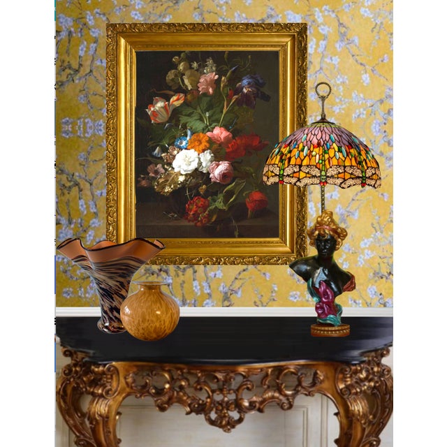 Metal MId Century Lady Callalily Bust Sculpture Table Lamp For Sale - Image 7 of 12