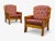 Swedish Modern, Pine, Red Fabric, Brutalist Lounge Chairs, Sweden, 1950s For Sale - Image 4 of 12