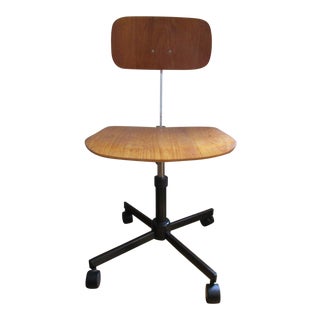 Jørgen Rasmussen Kevi Bent Plywood Desk Chair Made in Denmark Danish Modern Decor For Sale
