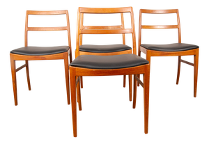 Vintage Danish Model 430 Chairs in Teak and New Leather by Arne Vodder for Sibast, 1960, Set of 4