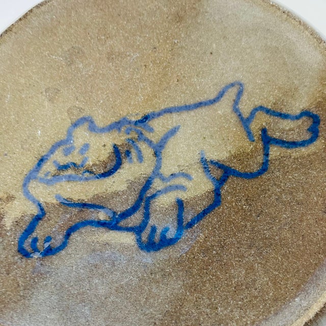 Studio Pottery Bulldog Plate For Sale - Image 4 of 8