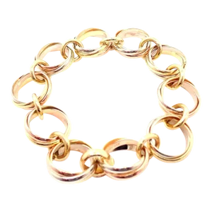 Cartier Trinity 18k Multi Color Gold Round Wide Link Bracelet
