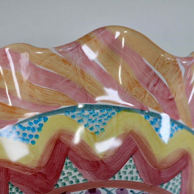 Mackenzie Childs Wall Pocket Boho Chic Pastels in the Keukenhof Pattern For Sale In Cincinnati - Image 6 of 9