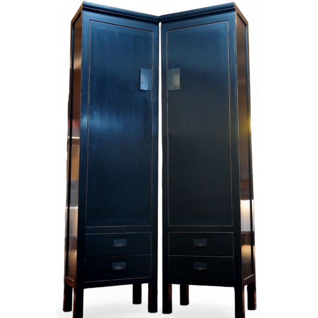 Vintage Cabinet in Black Lacquered Ash, 2010s, Set of 2 For Sale - Image 3 of 18