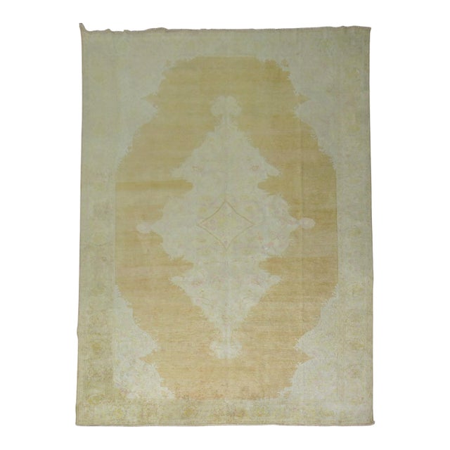 Zabihi Collection Rich Antique Turkish Silk Cotton Rug - 9'2" x 12'10" For Sale