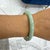 Gold Vintage 14k Yellow Gold Green Jade Jadeite Bangle Bracelet For Sale - Image 8 of 9