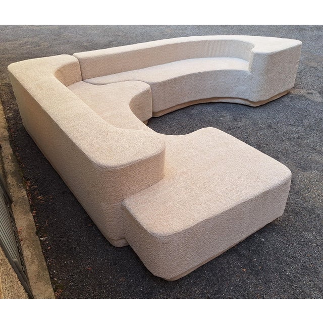 Textile Vintage Lara Sofa in White Bouclé by Roberto Pamio for Stilwood, 1970s For Sale - Image 7 of 9