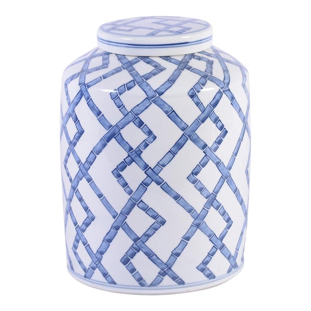 Contemporary Service Items Bamboo Joints Round Tea Jar Vase For Sale