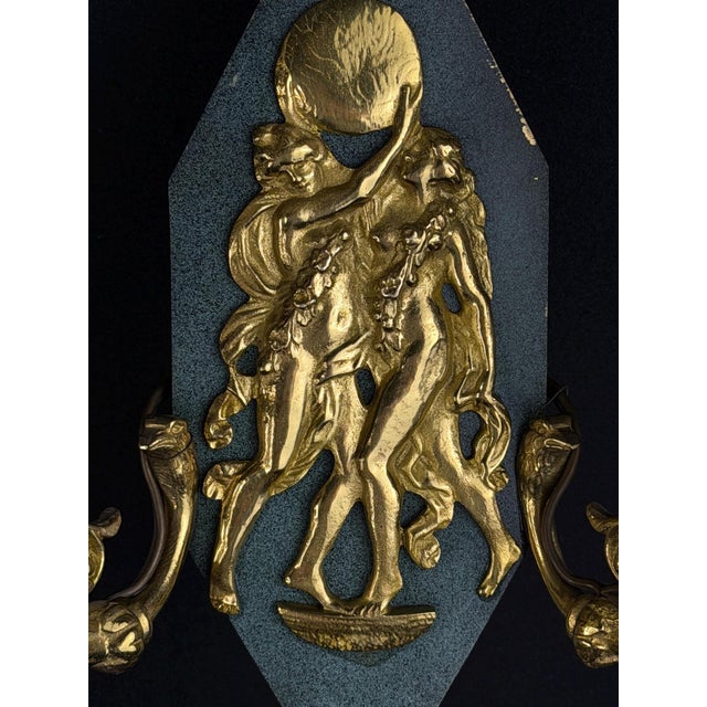 French Neoclassical Gilt Bronze Two-Light Wall Sconce, 1890s For Sale - Image 9 of 11