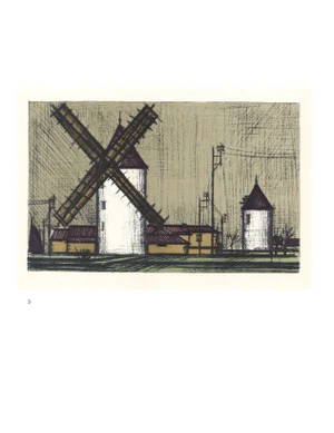 1967 Lithograph #3 "Windmills" by Bernard Buffet