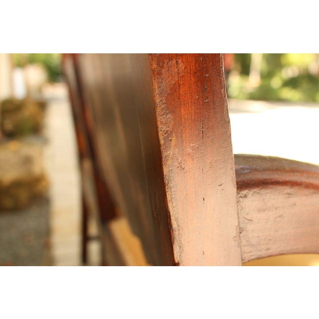 Wood Antique Italian Carved Walnut Upholstered Bench, C. Late 1800s For Sale - Image 7 of 11