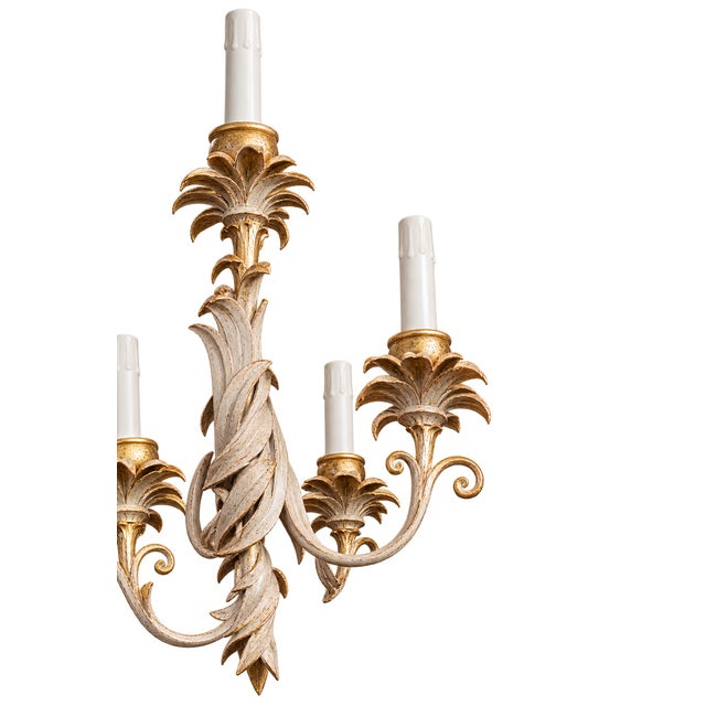 1970s Italian Carved Solid Wood Gold Gilt Monkey Chandelier - 1970's For Sale - Image 5 of 6