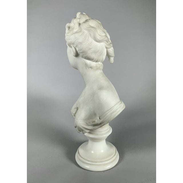 After Jean-Antoine Houdon, Bust of Diana, 19th Century, Marble For Sale - Image 5 of 9