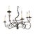 Sculptural eight light chandelier by Paul Ferrante, crafted in dark finished wrought iron with an expressive, organic...