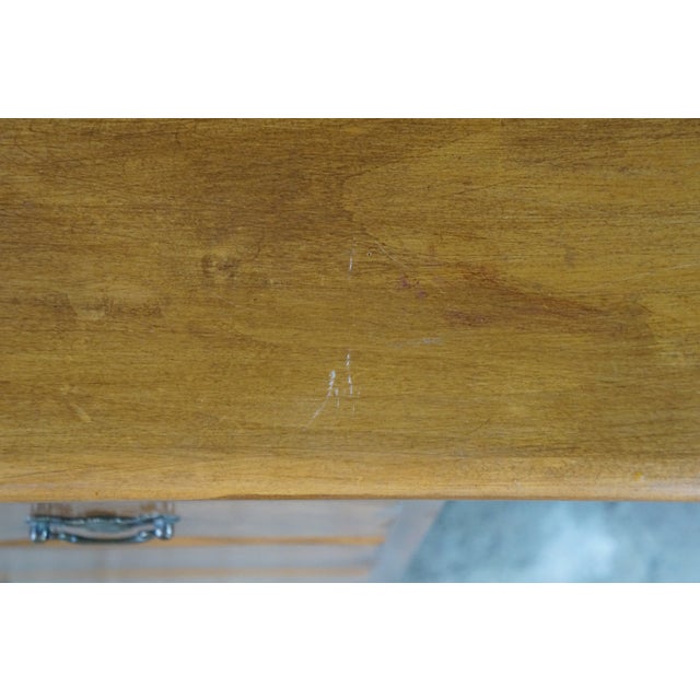 Vintage Early American Colonial Style Solid Maple Country Kneehole Desk 44" For Sale - Image 14 of 18