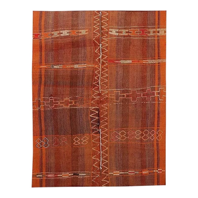 Modern Vintage Orange Kilim Rug For Sale