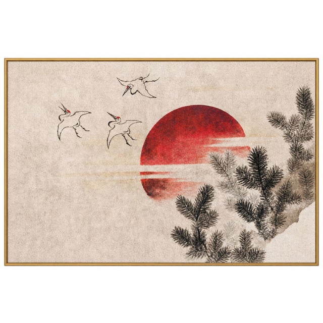 Not Yet Made - Made To Order Birds and Sunset, Vintage Japanese Woodblock Print Reproduction, 24" X 16" For Sale - Image 5 of 6