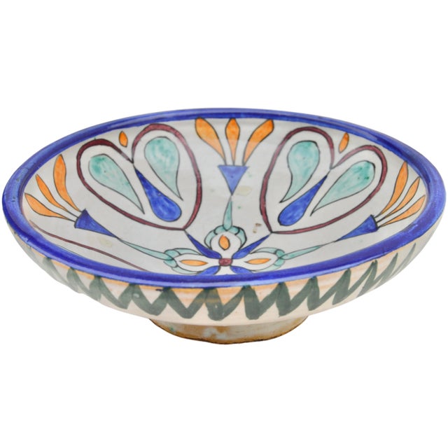 Ceramic Late 19th Century Colorful Andalusian Floral Pattern Ceramic Bowl For Sale - Image 7 of 10