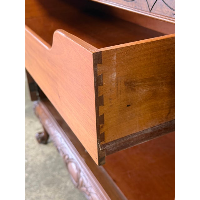 Brown Vintage Berkey and Gay Walnut Carved Server / Cabinet For Sale - Image 8 of 12