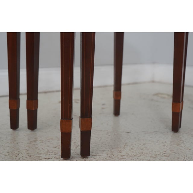 Baker Federal Style Inlaid Mahogany Nesting Tables For Sale - Image 9 of 14
