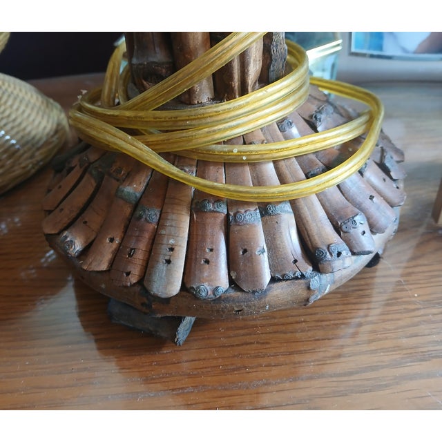 Vintage Real Bamboo Column Table Lamps, a Pair For Sale - Image 12 of 13