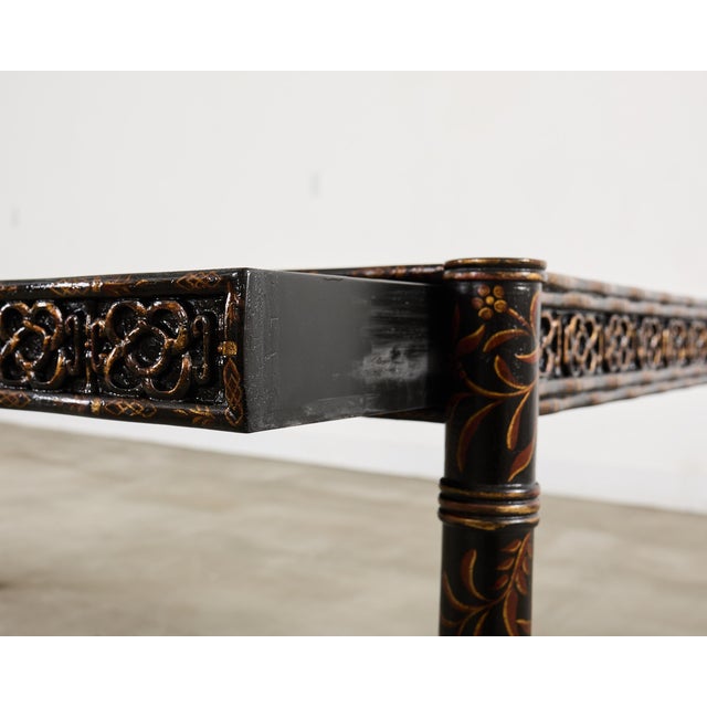 Dennis & Leen Regency Style Lacquer Chinoiserie Decorated Desk For Sale - Image 9 of 17