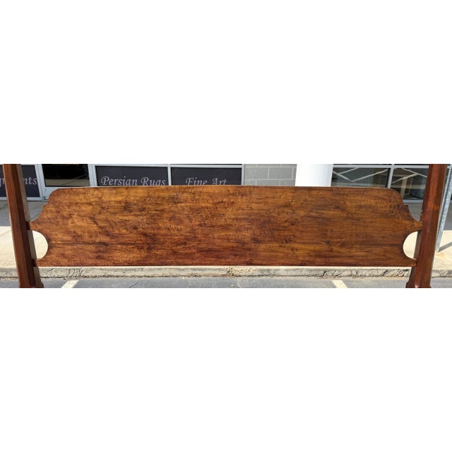 Late 20th Century Late 20th Century Custom-Made Solid Mahogany Queen Size Four Post Bed Frame For Sale - Image 5 of 13