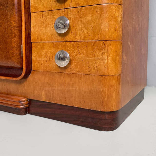 Art Deco Italian Sideboard in Wood and Steel, 1930s For Sale - Image 16 of 17