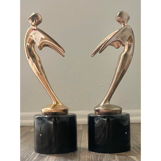 Late 20th Century Vintage Figural Gold Telly Statues For Sale - Image 5 of 7