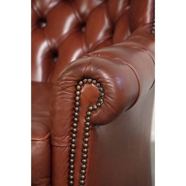 Chesterfield Club Chair in Cowhide Leather For Sale - Image 11 of 13