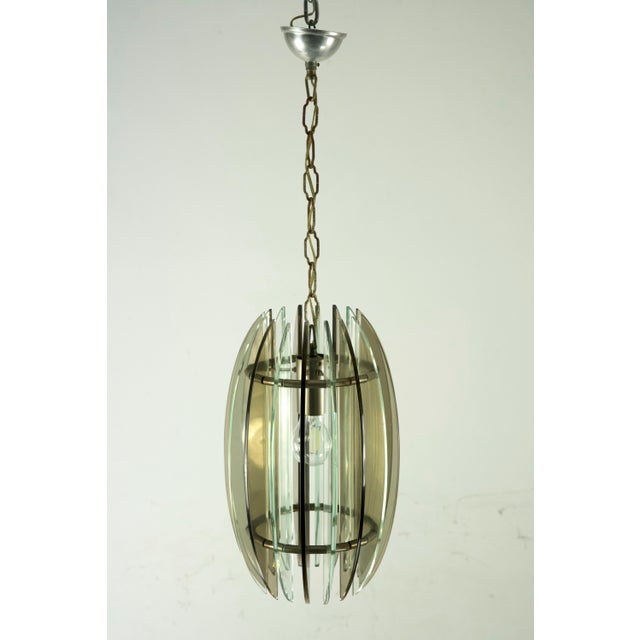 Mid-Century Italian Fume and Clear Thick Glass Chandelier by Veca, Italy, 1960s For Sale - Image 10 of 10