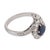 Vintage Sapphire Diamond 18k White Gold Ring, Size 5.5 For Sale - Image 4 of 6