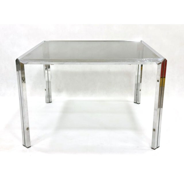 1980s Mid-Century Chrome and Smoked Glass Coffee Table, 1980s For Sale - Image 5 of 10