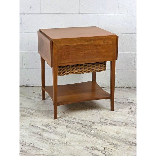 Mid 20th Century Danish Handmade Teak Sewing Table For Sale - Image 9 of 14