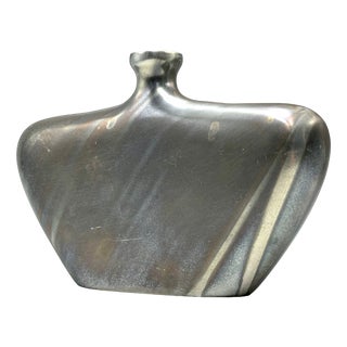 Mid-Century Flat Bottle in Aluminium with Patina, 1970s For Sale