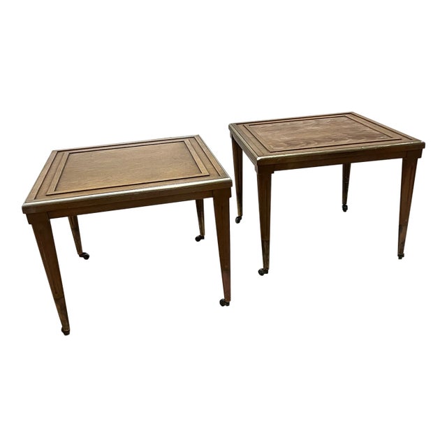 1950s Pair of Mid Century Modern Low Profile End Tables For Sale